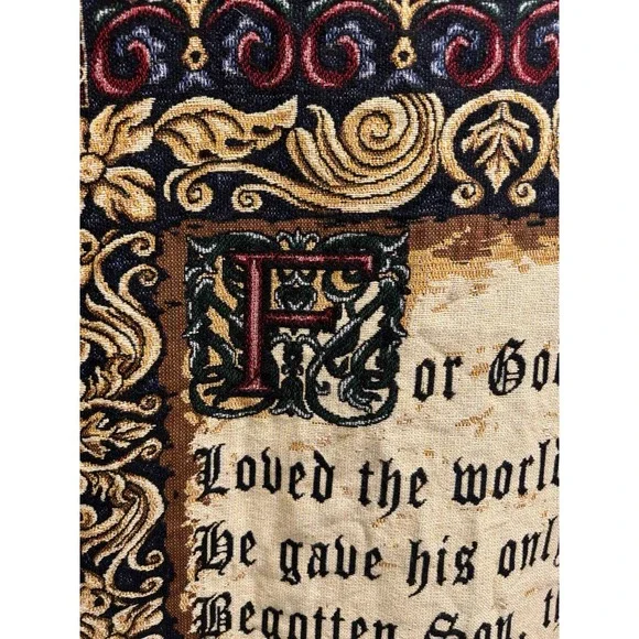 Crown Crafts Religious John 3:16 For God so loved the world Throw Blanket 46x52" - Picture 3 of 10